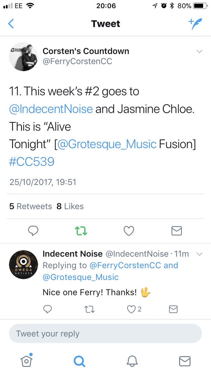 Omega_Artists's tweet photo. Cheers for the @IndecentNoise support @FerryCorsten #IamOmega https://t.co/xgJx5SACA3