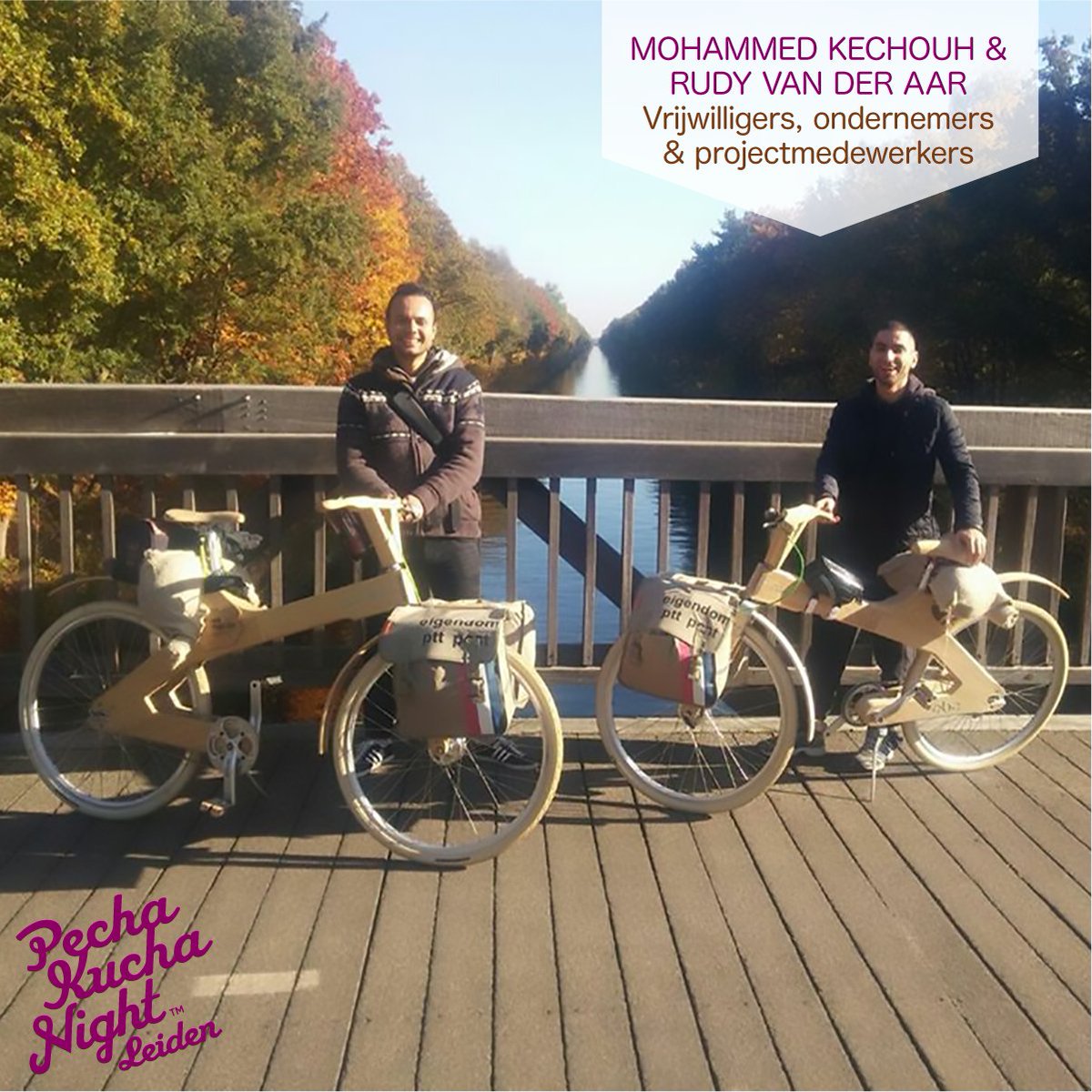 Mohammed en Rudy besloten op houten fietsen naar Mekka te fietsen om mensen tot een duurzamer leven te bewegen.1nov, bit.ly/pknl21go