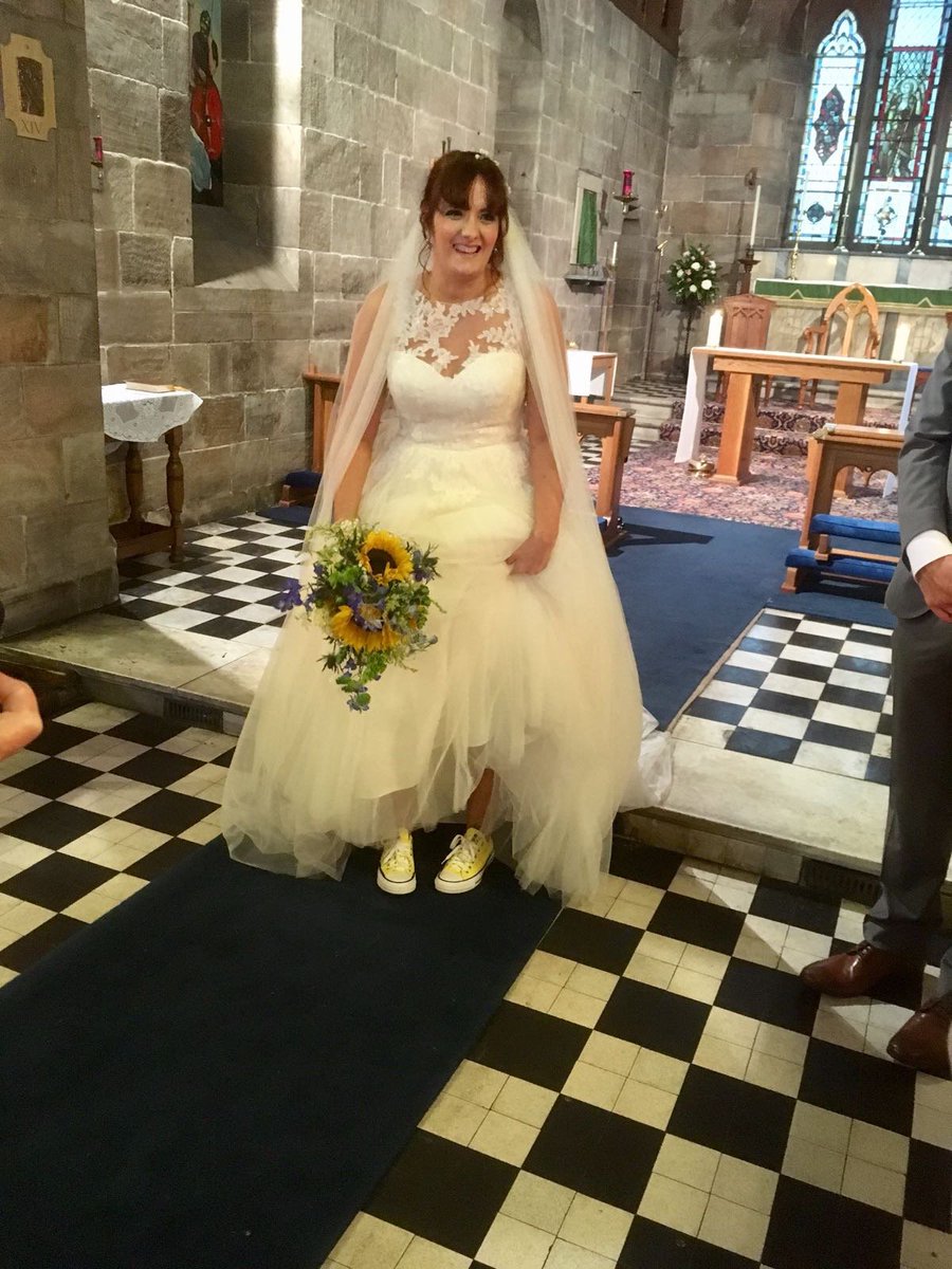 Im_Kate_Sherwin's tweet photo. @Converse when only Converse will do! #converse #conversewedding #yellowconverse #loveconverse https://t.co/lGhGeWEtCk