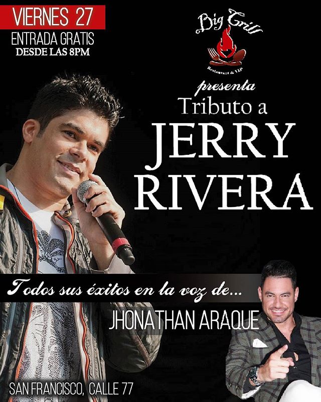 BigGrillSF's tweet photo. ¡ESTE VIERNES! Tributo a @JerryRivera / #CervezaCORONA en 2x1 Hasta las 10pm / Promoción en Botellas y Picadas https://t.co/vltabHFPTl