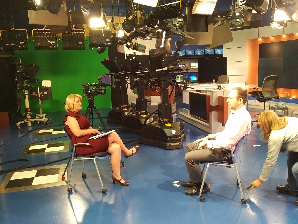 CliffHyra's tweet photo. Mic-ing up for an in-studio interview with reporter Heather Sullivan at Richmond's NBC4! 

https://t.co/fQAK87HDfL #VAGov https://t.co/3ckgROIZW2