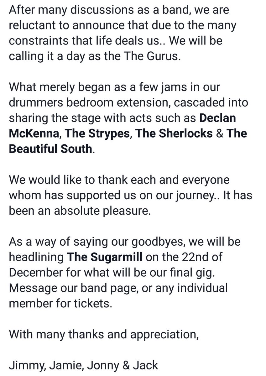 thegurusuk's tweet photo. 22/12/17...OUR FINAL GIG @SugarmillStoke https://t.co/0ig1Pm39Sm