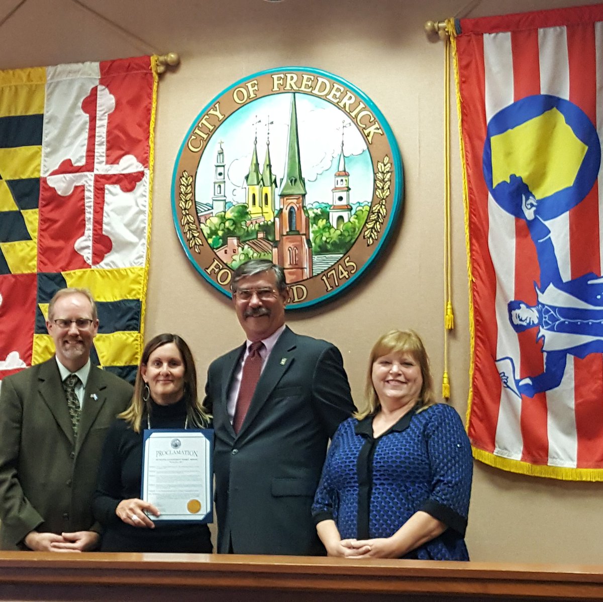 PBM4COF's tweet photo. MML's #MGW Municipal Govt Works Month proclaimed for November; #MML Pres Jake Romanell reciprocates w proc commending City governance. https://t.co/7PWyJ0x7dP