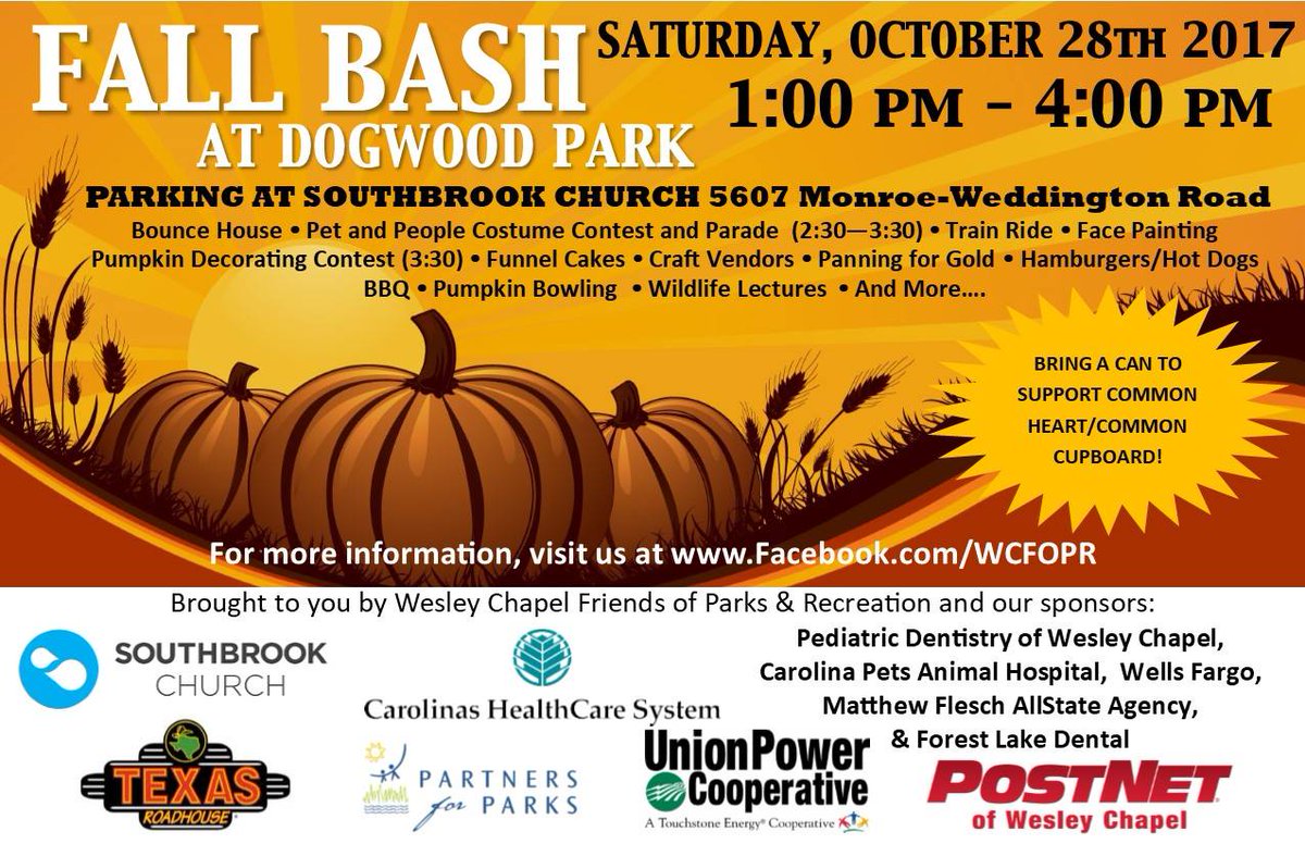 Looking for something to do this weekend? Join our pals Wesley Chapel Friends of Parks &amp; Rec for Fall Bash 2017 ow.ly/dgzo30g80tB