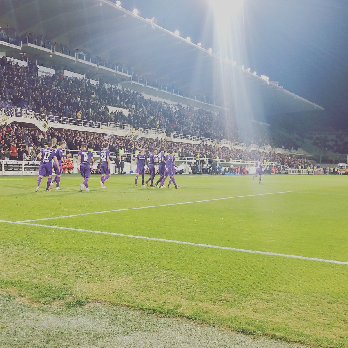acffiorentina's tweet photo. L'esultanza di tutta la squadra per il goal di #Benassi!
#FiorentinaTorino
#BattitiViola
@MarcoBenassi15 https://t.co/TKrWoI9JS8