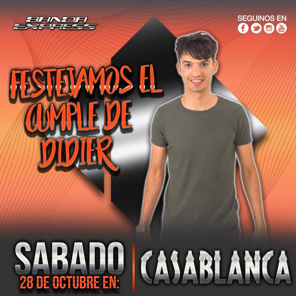 BandaExpressOK's tweet photo. #Sabado #BandaExpress #Casablanca #FestejamosElCumpleDeDidier #ElFlaco #BienExpress https://t.co/tmMq4su60P