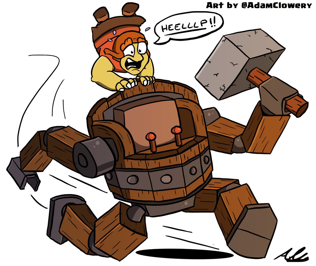 AdamClowery's tweet photo. "Never use the Battle Machine without the Master Builder's permission." #coloured #doodle #ClashOfClans #artwork #lineart #battlemachine https://t.co/Uhq2ytTW3Q