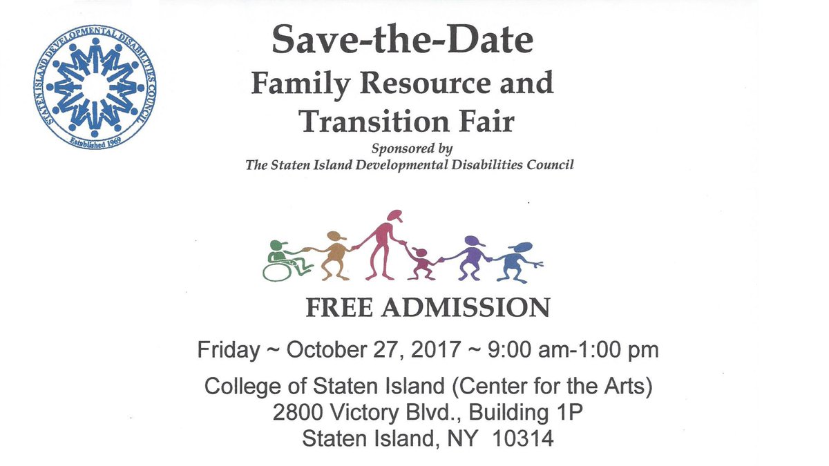 NYCDPAP's tweet photo. This Friday at we will be attending the College of Staten Islands family resource fair, we can't wait to see everyone there! #Disability https://t.co/HYmffZ0bjO