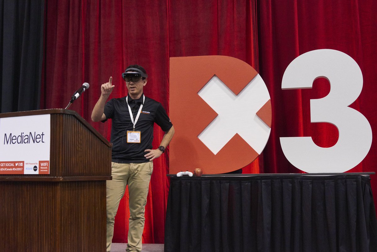 dx3showcase's tweet photo. At #Dx32017, @AvanadeInc's @elbruno demonstrated advanced planning solutions in retail innovation using @Microsoft HoloLens. #MixedReality https://t.co/oqErXe1fV2