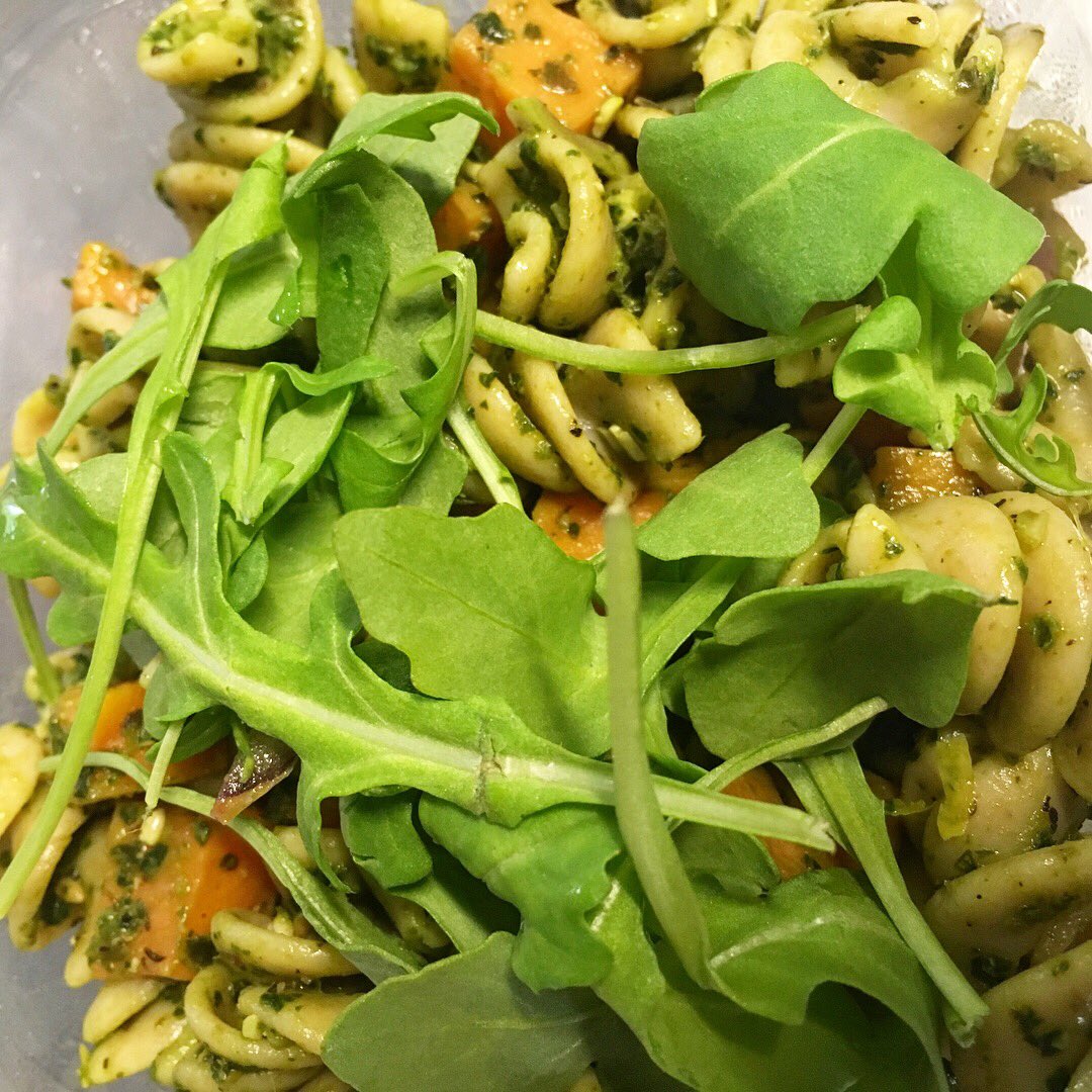 WestendFoodCoop's tweet photo. It's #WorldPastaDay - and our #coopkitchen has tons of our Roasted Sweet Potato & Kale Pesto over Kamut Rotini in our #grabngo fridge! https://t.co/XWbUa14Qyq