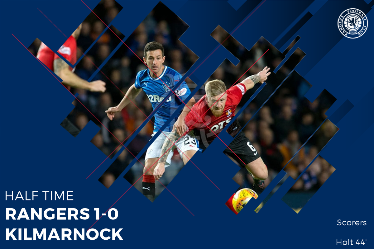 RangersFC's tweet photo. HT: @RangersFC 1:0 @OfficialKillie Jason Holt with the only goal of the game just before the break to give the Gers the lead. https://t.co/qYqBYFMTwf