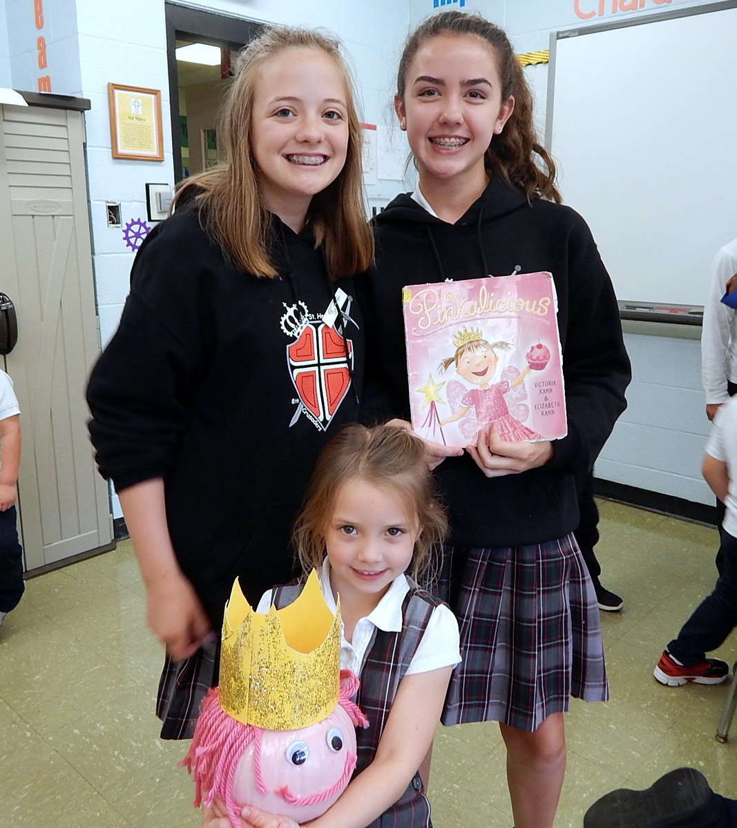 sthenryschool's tweet photo. The 8th grade and kindergarten students by created classic book characters  out of the pumpkins. @sthenryschool https://t.co/SC30hSvzli