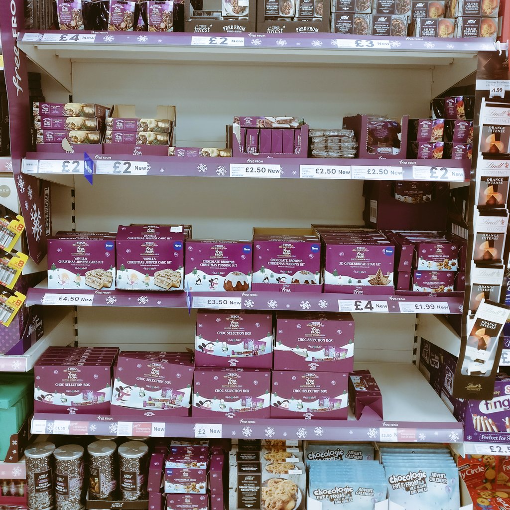 paulsmith_86's tweet photo. I love the Tesco Free From Christmas range on sale in the Truro store. Looking forward to tasting the Christmas Puddings. https://t.co/ANUnjEKTIt