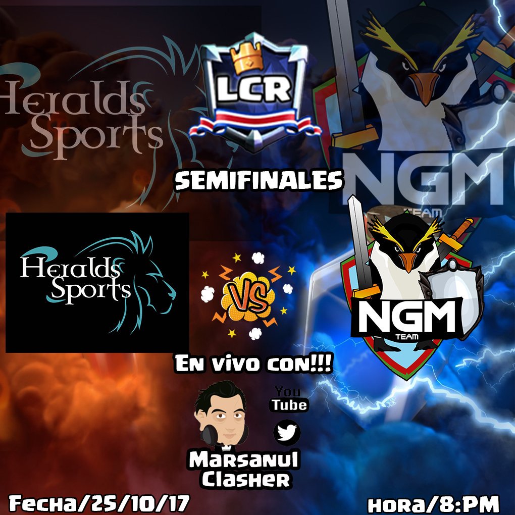 LCR_ClashRoyale's tweet photo. Nos se pierdan la 1er Gran #Semifinal de la #LCR entre @HeraldsTm #Team vs @NGM__Team transmision por @marsanul #8pm. https://t.co/ZXaFsaqTbY