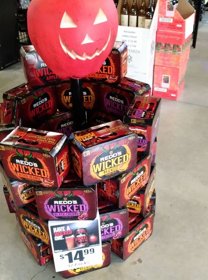 We're scaring up great deals on Redd's Wicked here at 11905 Maumelle Boulevard. Come get your Halloween "boos"!