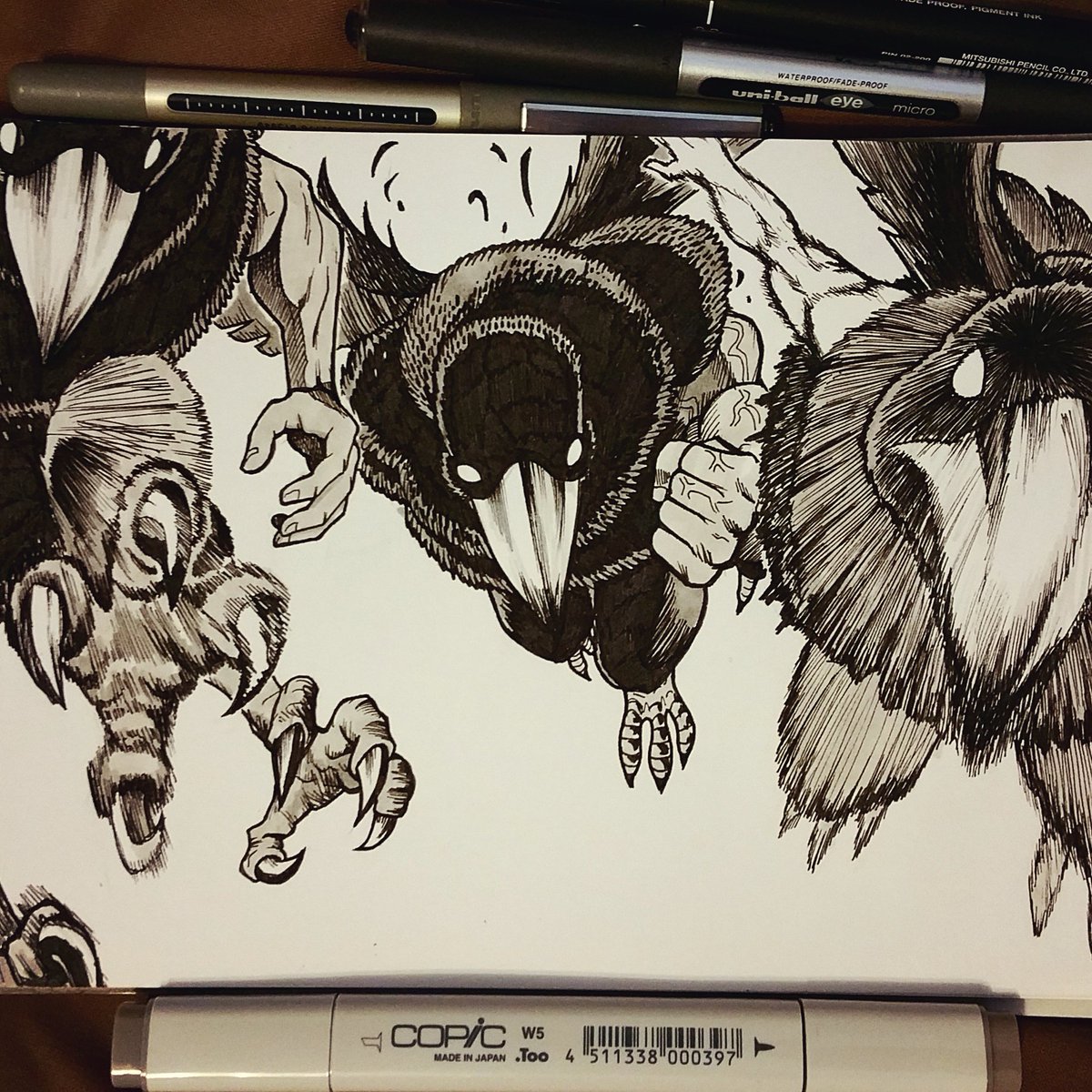 mikeymegamega's tweet photo. #inktober2017 Day23: Crow Disciples! Keep up the retweets heroes for the finals list of the tablet giveaway! WHOOP!!! #Inktober https://t.co/mXK7ZEhAot