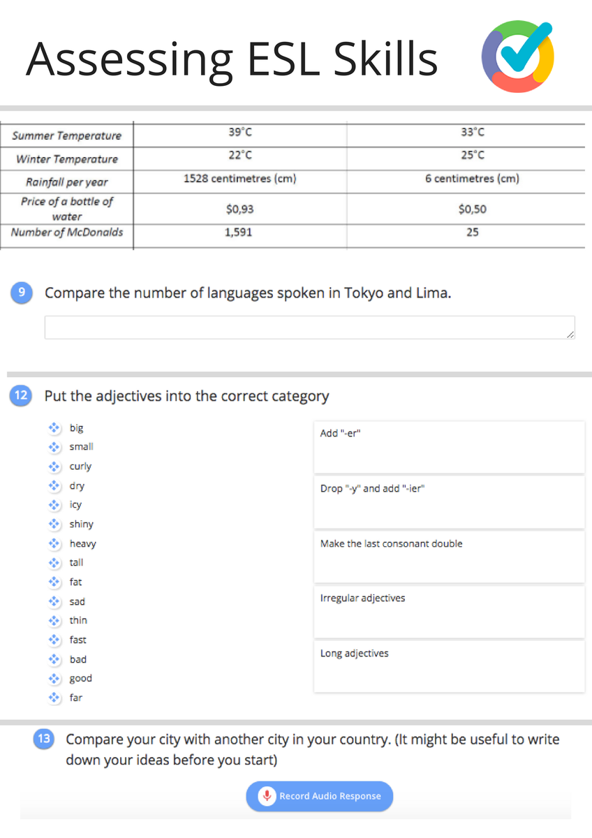 Here's 3 ways to assess #ESL skills w/ #goformative that go beyond multiple choice! Thanks <a href="/ELT_PRO/">Omer Karabacak</a>! 
#wlchat
#pioneer
#DOK
#communitycenter