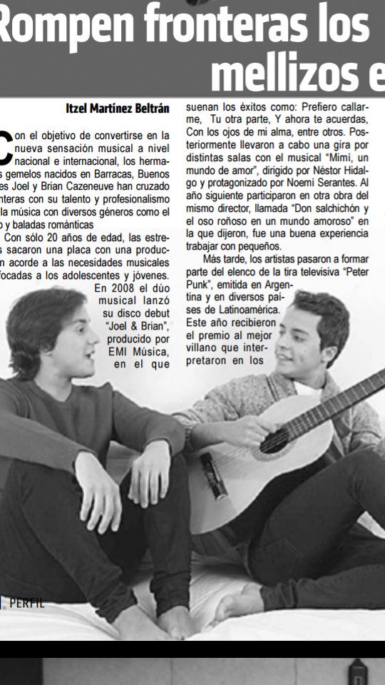 LaRevistaPerfil's tweet photo. #FelizMiércoles Lee en la sección de ESPECTÁCULOS: Rompen fronteras los mellizos @JoelyBrian en la música.🎸🎤Ver más: https://t.co/4GAa8JhbGS https://t.co/T8cKwBzJSh