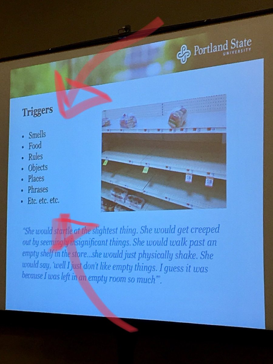 WSL_Institute's tweet photo. The list of common triggers that foster parents noticed in CSEC youth. Definitely resonates with what we have seen @WellspringATL #JuST2017 https://t.co/VH23zZrEad