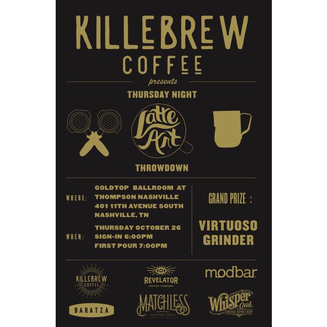 MatchlessCo's tweet image. Don’t miss the #throwdown at @thompsonnashville tomorrow! Come hang and throw your hat in the ring for that @baratza Virtuoso!
