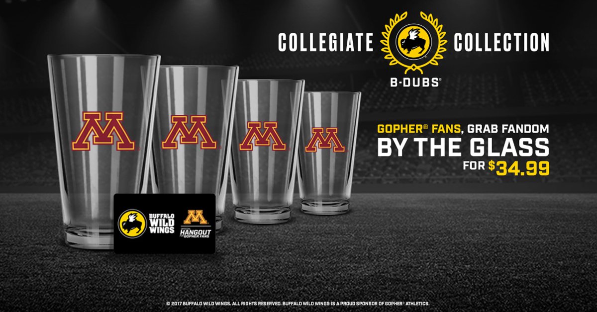 GopherHole's tweet photo. RT for chance to win 4 #Gophers pint glasses from Buffalo Wild Wings! For details on BWW glasses &amp; Blazin Rewards=> https://t.co/kHew5jbNTq https://t.co/OIRusrtOun