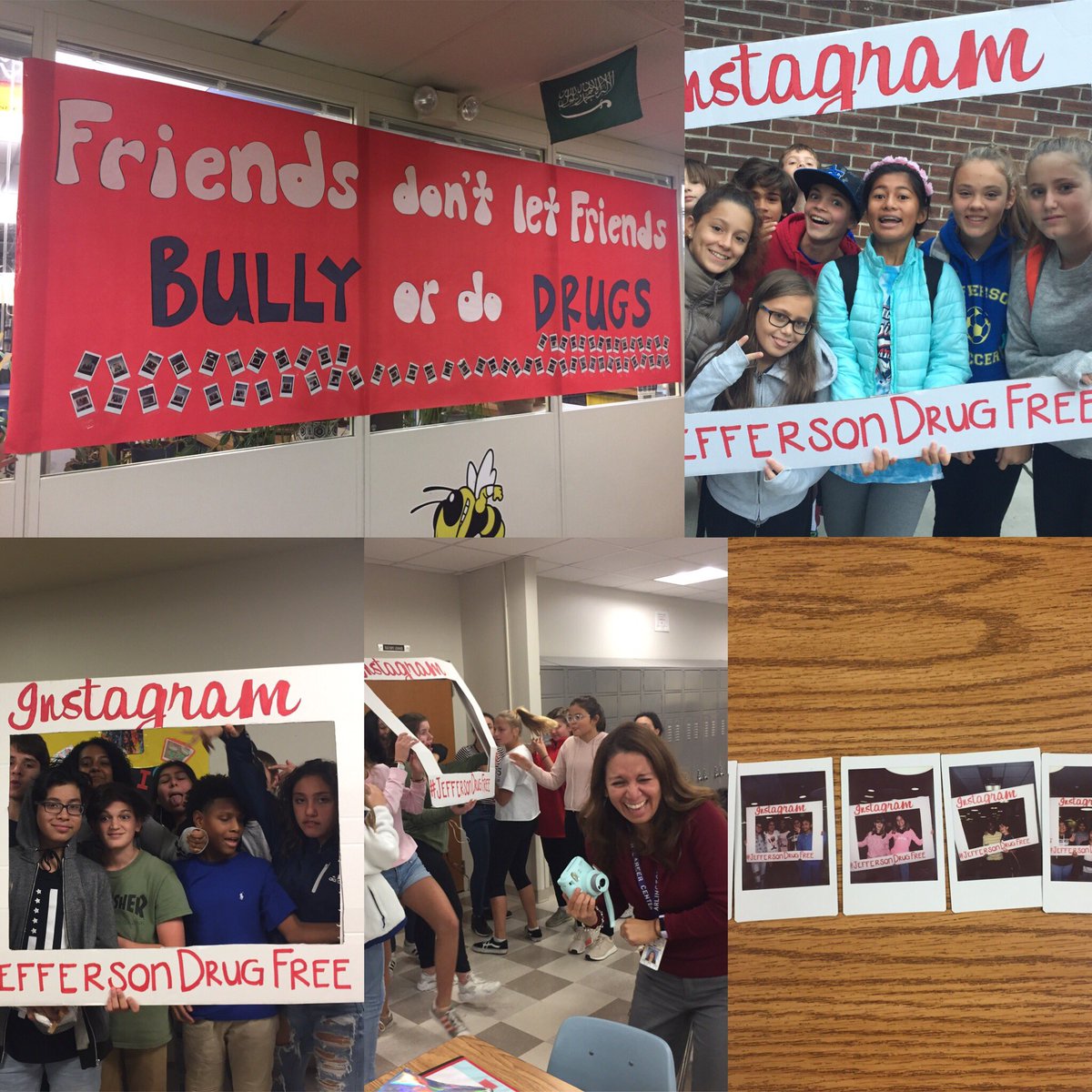 TJMS YellowJackets enjoyed taking #JeffersonDrugFree Polaroids today! 😃 #RedRibbonWeek2017 #APSisAwesome #TJMSROCKS <a href="/APSVirginia/">Arlington Public Schools</a>