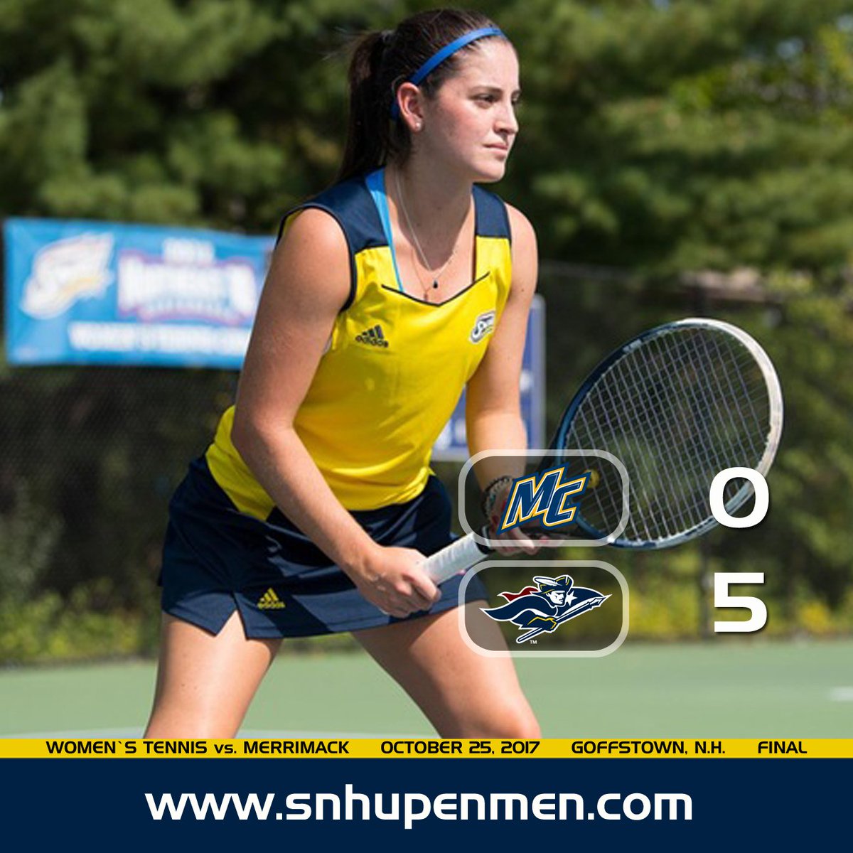 Recap: <a href="/SnhuTennis/">SNHU Tennis</a> Women Reach 11th Straight NE10 Semi with 5-0 Win Over Merrimack snhupenmen.com/x/q4yav