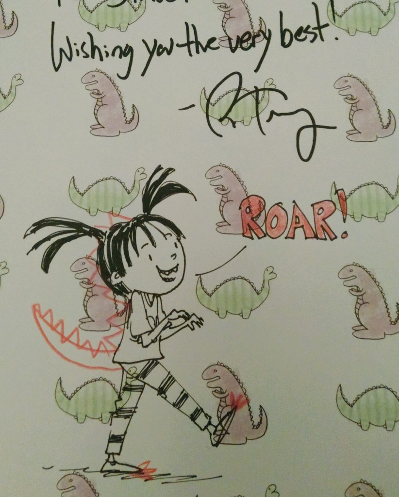 MacKidLakewood's tweet photo. Thank you @richtorrey for our signed &amp; uniquely illustrated copy of Ally #1. It was a huge hit! #kidslit #allysaurus #BedTimeStory #roar https://t.co/HVcFVktGCG