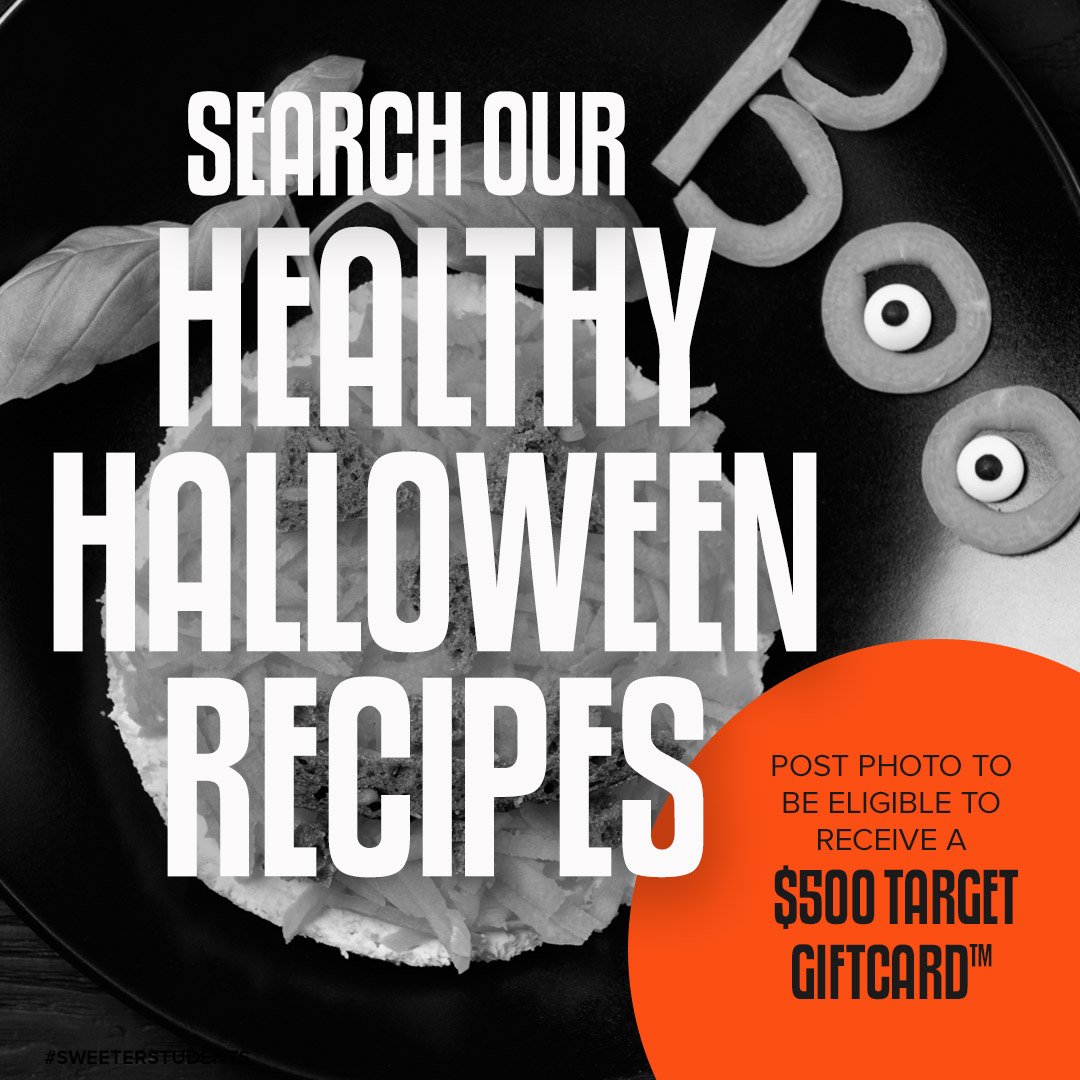 Healthy role modeling deserves to be rewarded! Show us your spooktacular healthy
Halloween treats: woobox.com/fa9qg8 #SweeterStudents