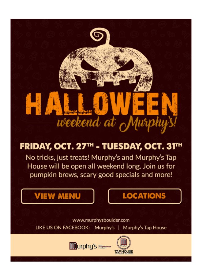 MurphysTapHouse's tweet photo. No Halloween Plans? Fear Not. https://t.co/IV5K39dT0G https://t.co/VZfAlNwLmA