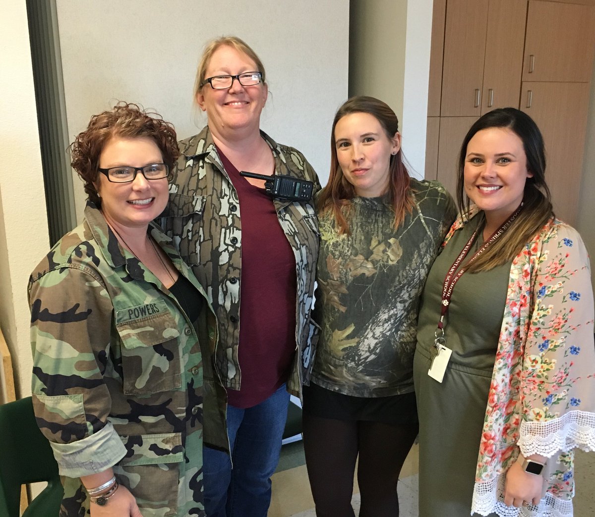 MsRonnaCruz's tweet photo. We are "hiding from drugs" with camo!  #rsewhy #iamdsisd #RedRibbonWeek https://t.co/frhqNKtOPk