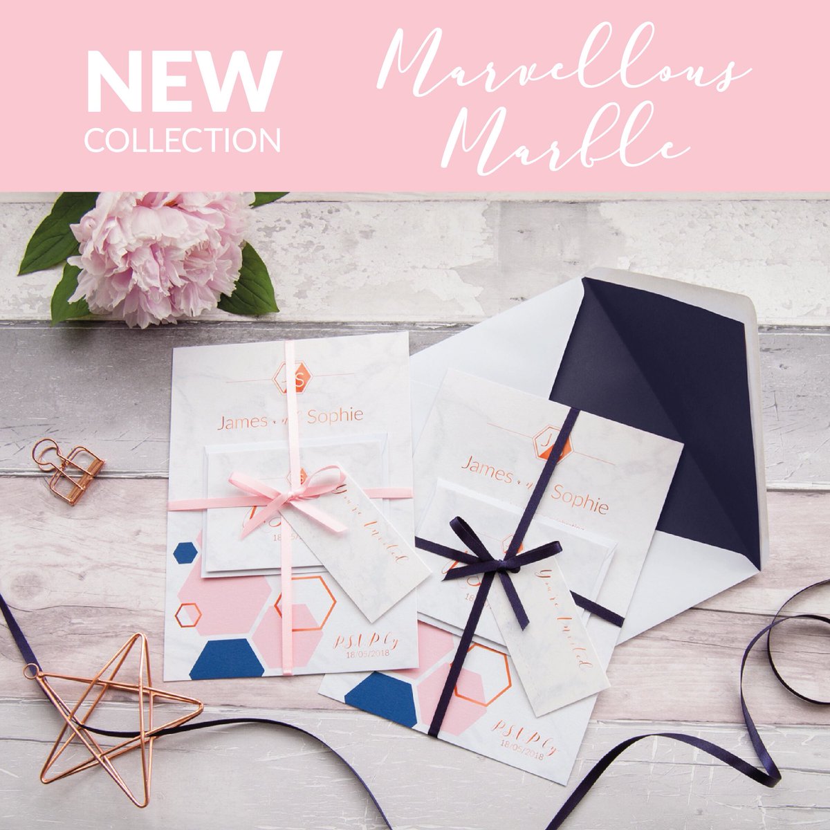Our lovely new collection, Marvellous Marble is now available on our website #weddinghour