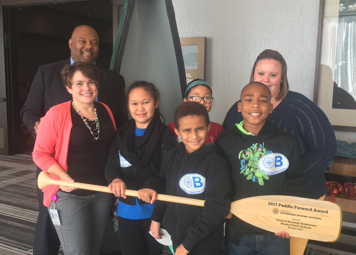 M_Zeiszler's tweet photo. Beautiful day to celebrate. Smiling faces @OBOmaha #climbhigher luncheon for The Paddle Forward Award @OPS_Kennedy https://t.co/NJQxSqHNdq