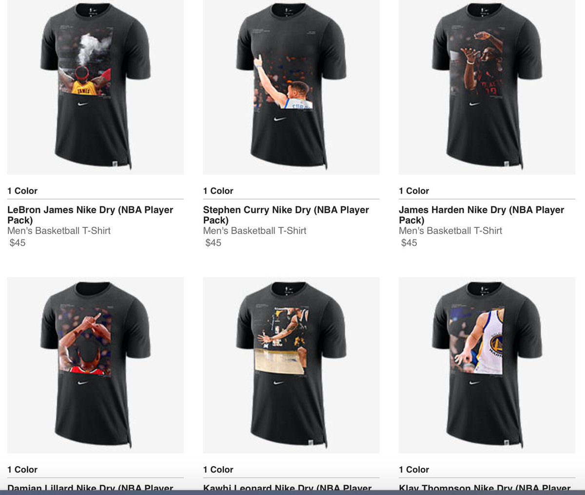 nike nba player t shirts
