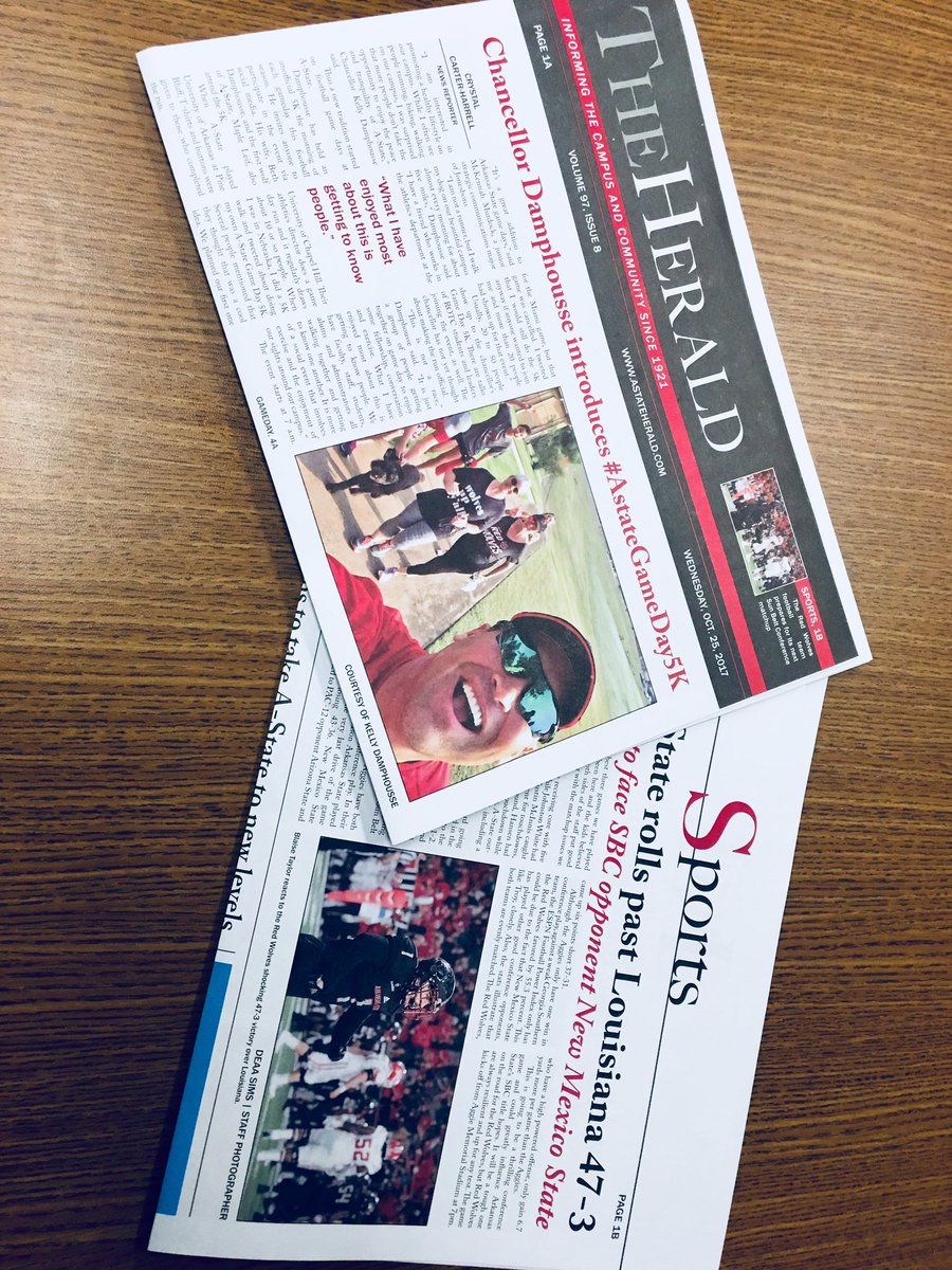 astateherald's tweet photo. This week's Herald is out now! Pick up a copy on a news stand across campus today. #astateherald https://t.co/3Bc0rLWzBl