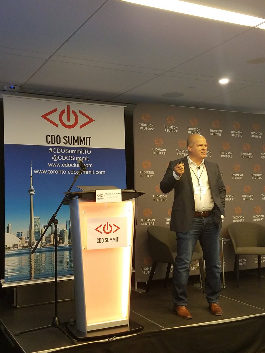 BeTheMedia's tweet photo. Enjoying keynote by @ThomsonReuters Vice President of R&amp;D @KKofahi on "Transforming Knowledge Work" at the Toronto CDO Summit #CDOSummitTO https://t.co/EMfKBHedHm