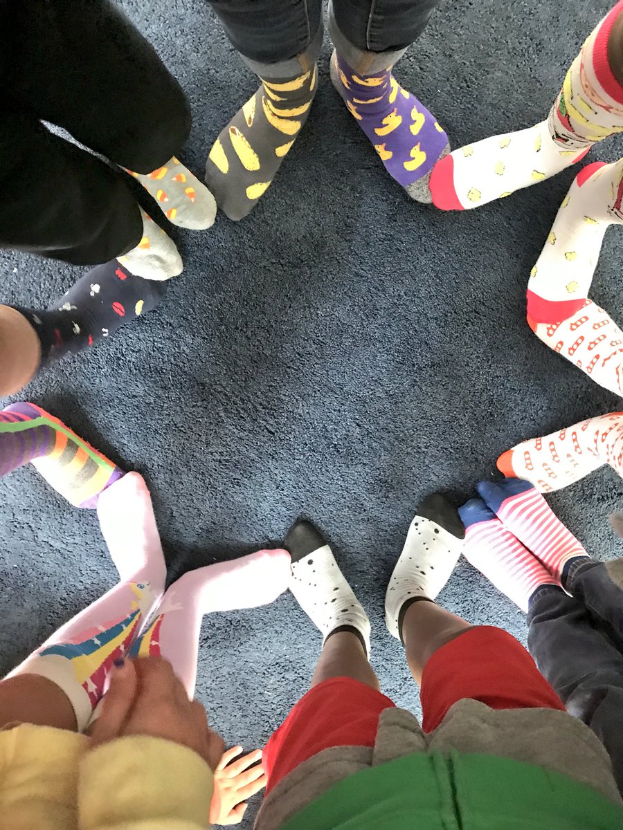 HancocksHawks's tweet photo. It’s crazy sock day at @HuffmanHawks120 for red ribbon week. Candy corn, tacos, unicorns,and all kinds of silly socks! https://t.co/6jcSv8WNMJ