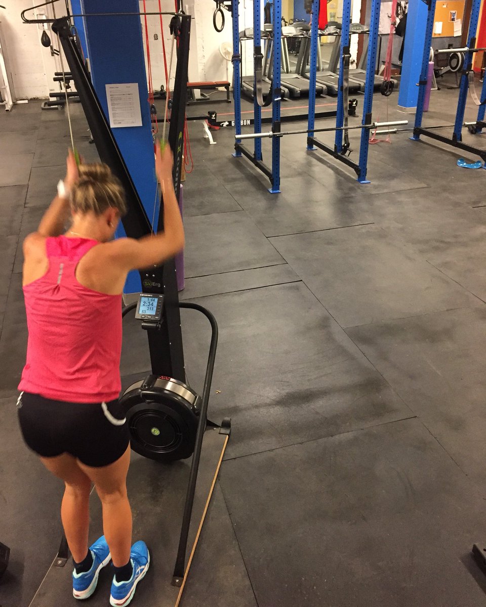 sadiebjornsen's tweet photo. SkiErg season. The best way to keep skiing when there’s too much snow to rollerski, but not quite enough to snow ski. https://t.co/JZreqofoNi