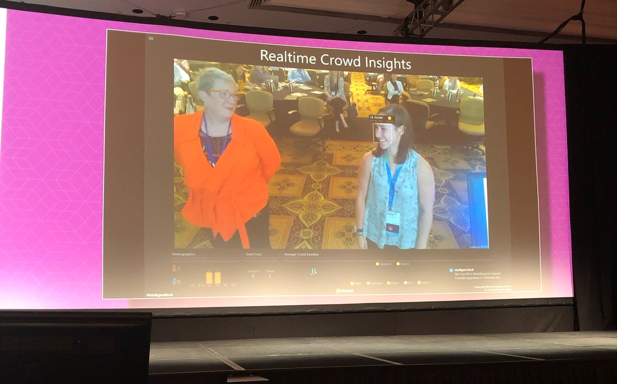 Aim_Waters's tweet photo. This is @MelissaRockman and in today’s @CrystalTaggart session she used #AI to tell us her age, gender and mood! #HCIevents https://t.co/YJUSvi8XWX