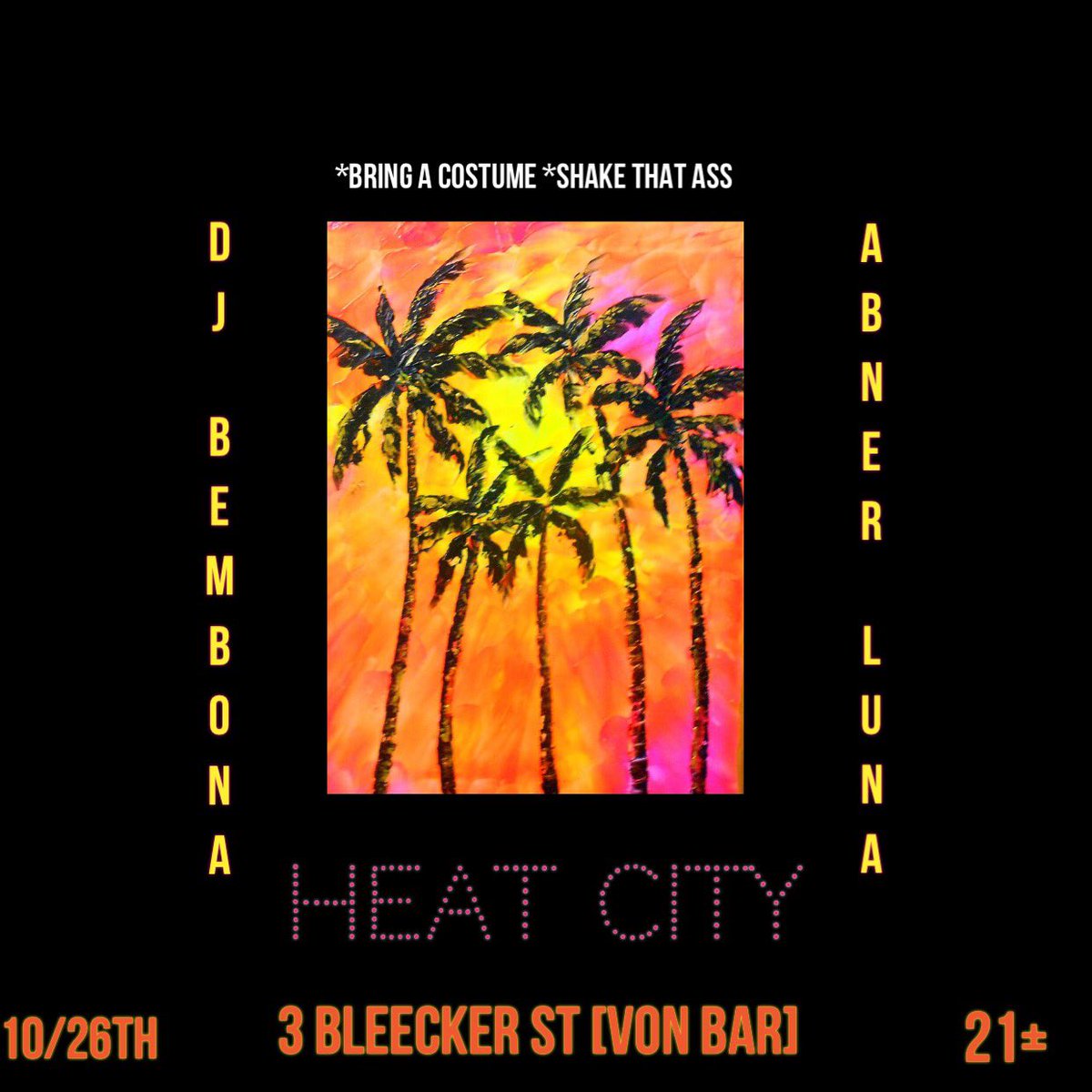 djbembona's tweet photo. so, I am not djing for halloween weekend AT ALL so here's your chance to go all out with me &amp; @abnerluna__ MAÑANA! #HeatCity https://t.co/5pVgsl0tzy