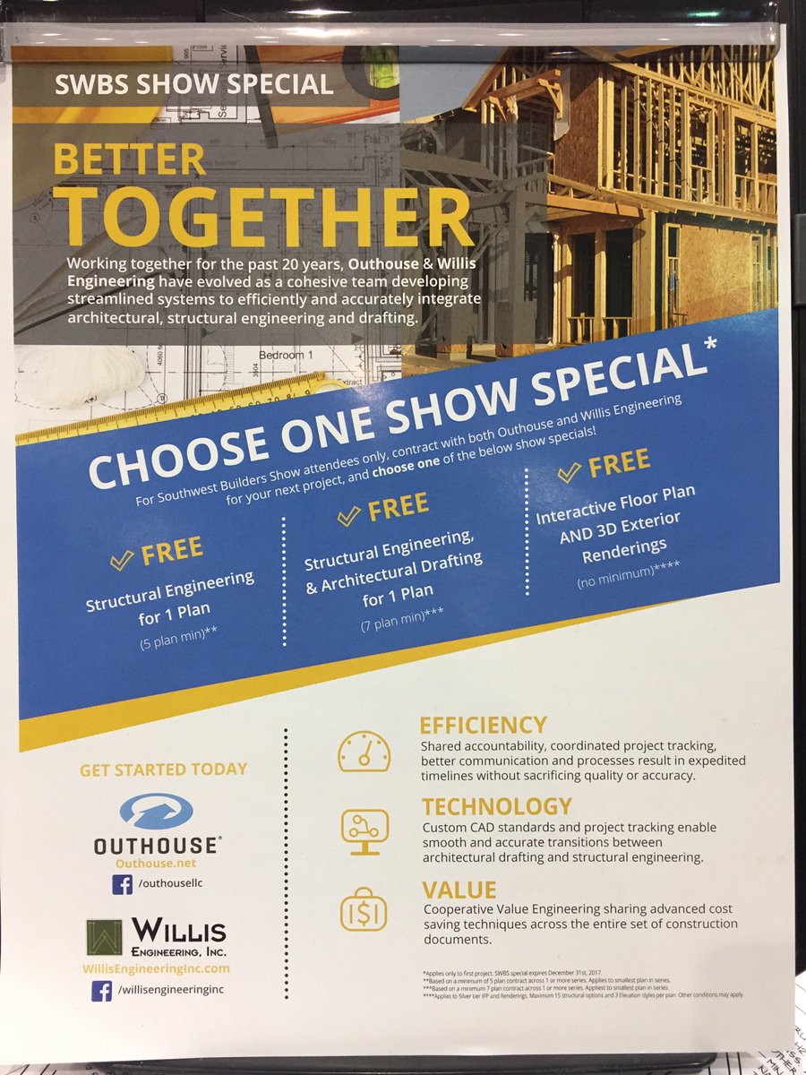 Willis_Engineer's tweet photo. Come check out our #ShowSpecials with @OuthouseLLC at #Booth311 #BetterTogether #WEI #SWBS2017 https://t.co/YkLwhFIixt