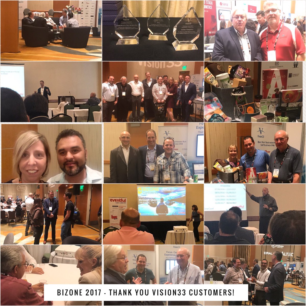 vision33_SAP's tweet photo. Thanks #vision33 customers for the #bizone discussion, learning, sharing, laughs & for letting us be part of your story! @SAPBusinessOne https://t.co/dzUo2Y7Gq5