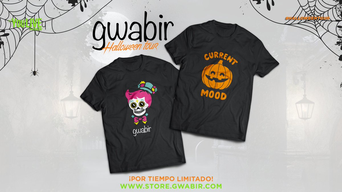 YouliveNews's tweet photo. 🚨¡¡Por tiempo limitado!! 🚨 la mercancía oficial del #HalloweenTour de @gwabir en  👉🏻 https://t.co/NR865ddiHi 🎃🍂 desde $ 150 MXN + Envío https://t.co/DPYvfHbclK