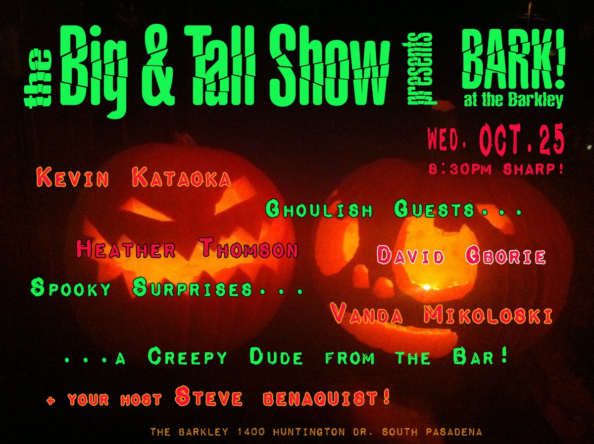 stevebenaquist's tweet photo. TONIGHT after the game! 10/25 Big &amp; Tall @BarkComedy! w/@thegissilent @vandayoga, @corneezy &amp; more! #comedy https://t.co/Ldw1spGZgT #comedy https://t.co/qXJpicXlzM