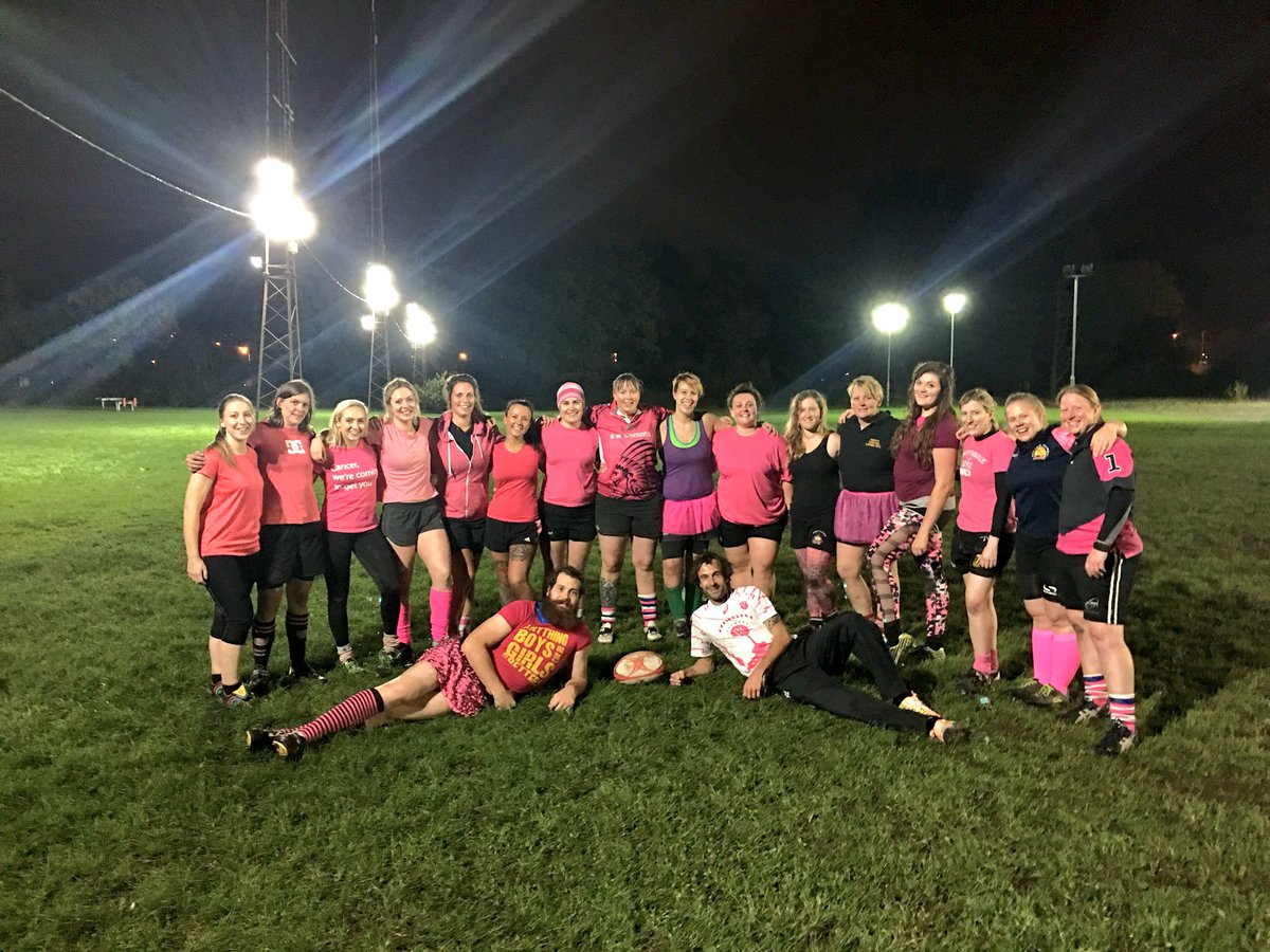 Tonight, our ladies showed their support for @CR_UK by wearing pink & giving our subs to the great cause 💗👙🌸🍧🎀💖 #CheckYourBreasts #BigC