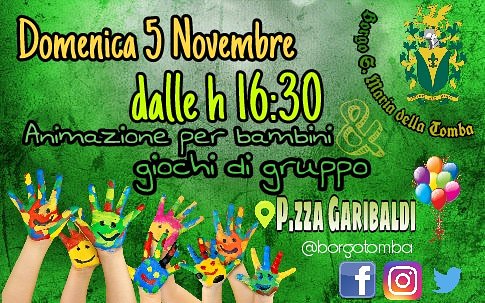 BorgoTomba's tweet photo. #borgosantamariadellatomba #castagnatadelborgo #animazionebimbi #animazione #giochi #bimbi #solodanoi #piazzagaribaldi 🎈🎉💛💚 https://t.co/lXaIO3MKUq