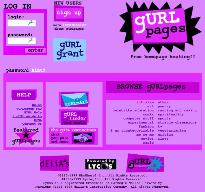 RT if you ever had a website on #Gurlpages. Hit 'Like' if you remember it. Now only visible on Web Archive... web.archive.org/web/1998120510…