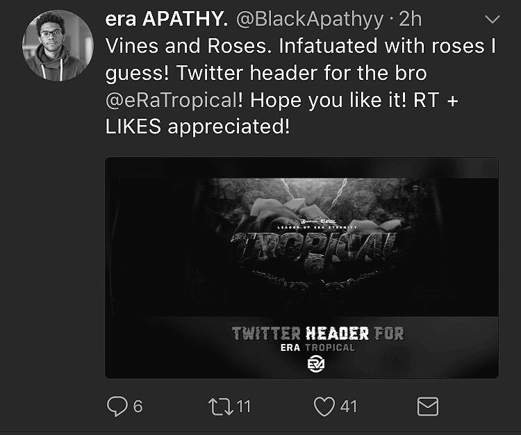 GFXUPDATE's tweet image. @BlackApathyy loosing some fans since he joined eRa??? - Only 41 likes and 11 retweets within 2 hours???