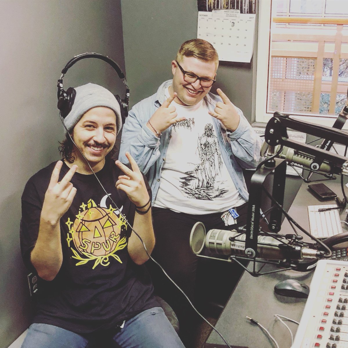 WKNH91_3's tweet photo. Rocking and Rollin’ in the studio with Nick and Ty. Tune into Nick @ Nite, Wednesday 5Pm to 6pm! 🤘🏻 https://t.co/vP3WhZovX8