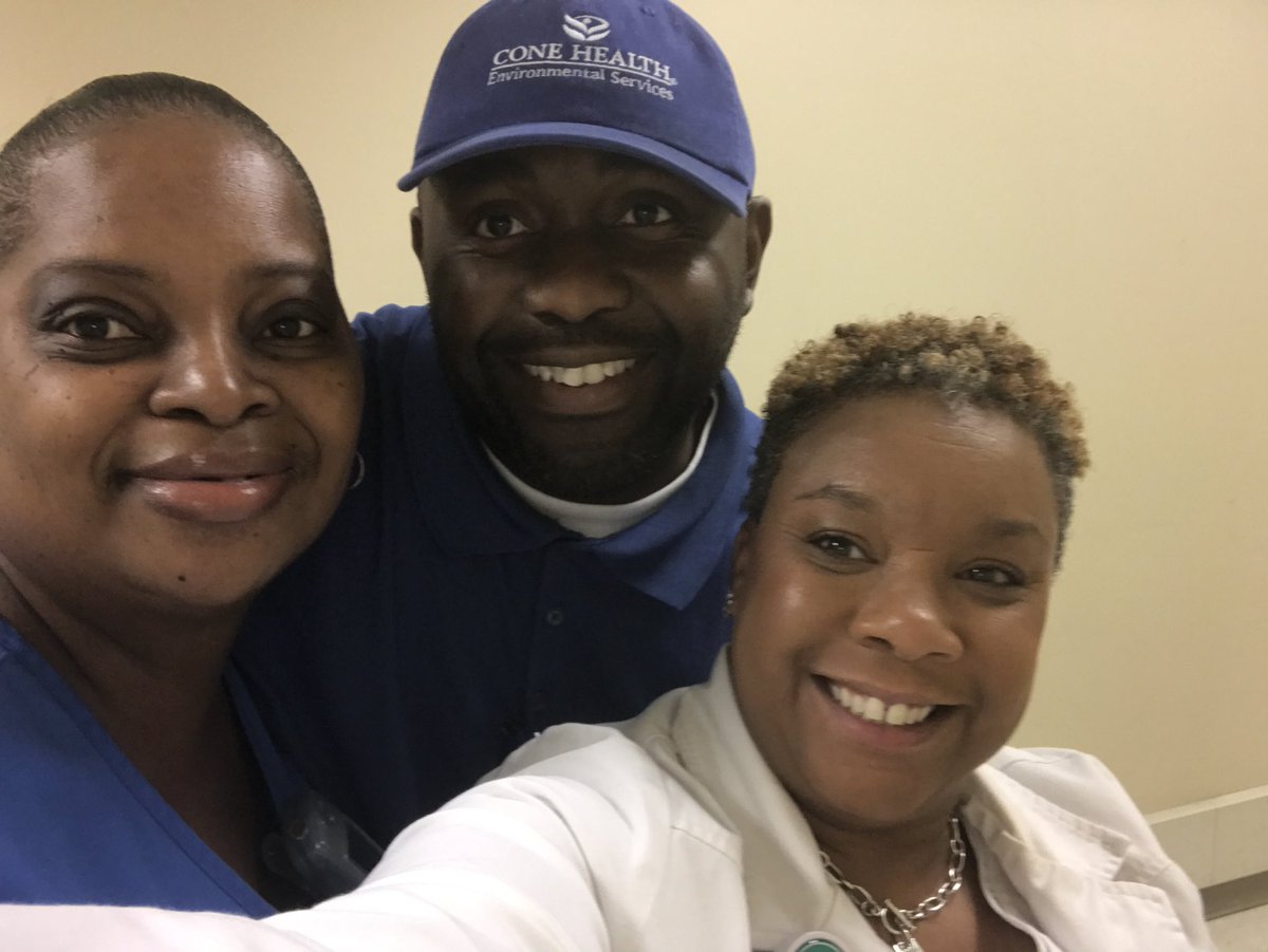 Hanging with team members who assure the cleanliness of our hospital!!! #ProudCNO, #CHARMTEAM , #ConeHealth